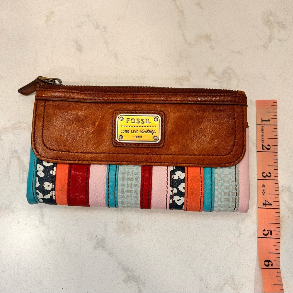 Fossil Emory Patchwork Multicolor Clutch Wallet - image 13